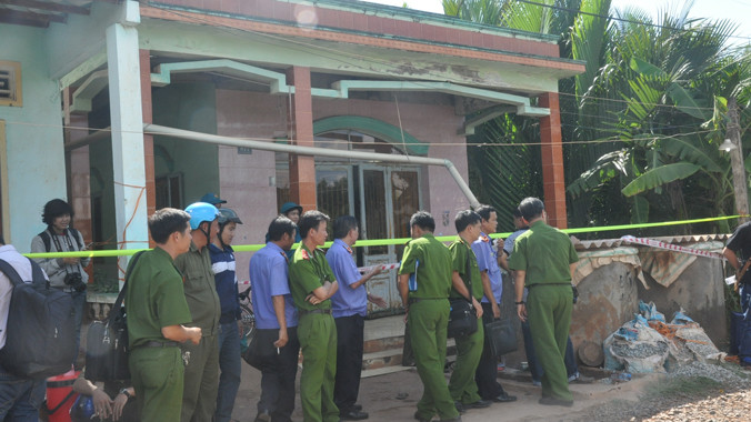 Căn nhà phát hiện 3 mẹ con chết trong tình trạng bị cắt cổ. Ảnh: Việt Văn