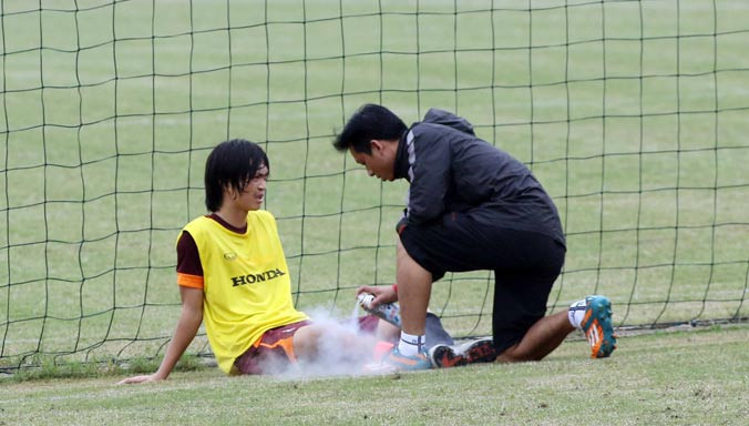 Chấn thương khiến Tuấn Anh, cũng như nhiều cầu thủ HA.GL, luôn lỗi hẹn với những lần tập trung cùng các ĐTVN chuẩn bị cho các giải đấu lớn. Ảnh: VSI