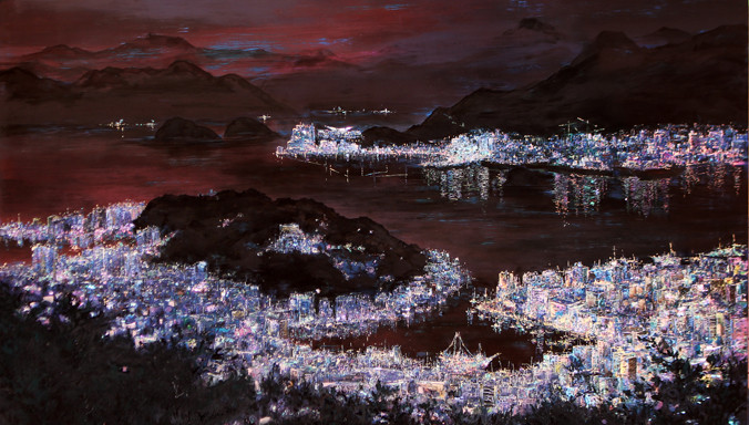 Tác phẩm Khúc nhạc đêm của họa sỹ Jeongseon Ha.