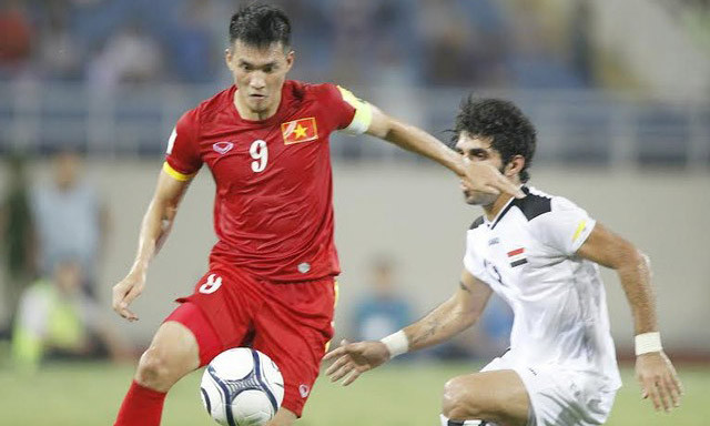 Công Vinh trong trận đấu với Iraq. Ảnh: Dân Trí
