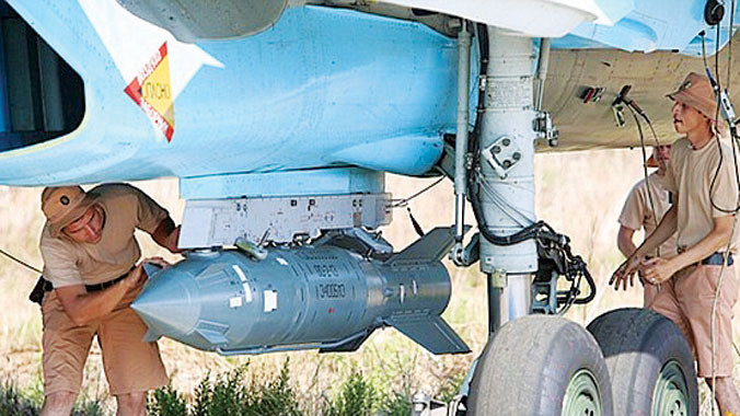 Máy bay Nga trở về căn cứ Latakia (Syria) sau nhiệm vụ không kích. Ảnh: RT