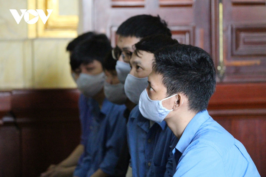 Các bị cáo tại phiên tòa 