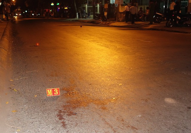 Hiện trường vụ va chạm giao thông dẫn đến giết người.