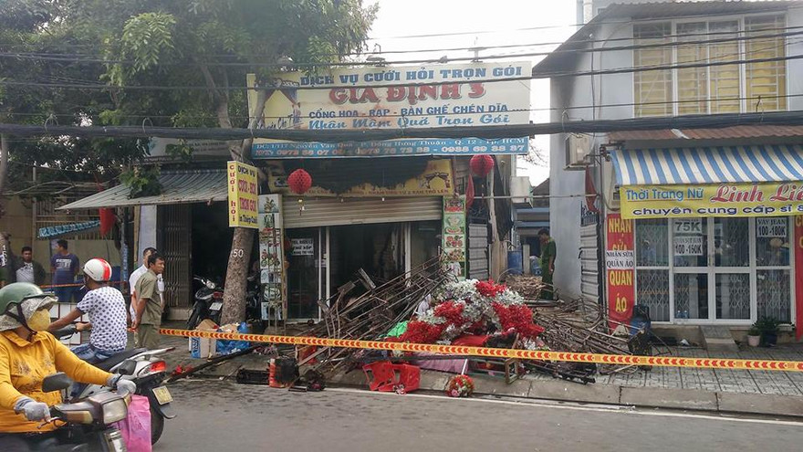 Hiện trường vụ cháy làm ba người chết ngày 4/10.