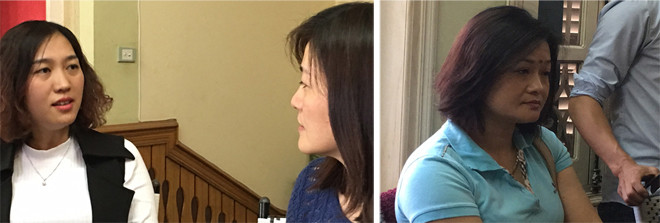 Cô Trần Thị Thu Nhung giáo viên chủ nhiệm lớp 2A4, cô Nguyễn Thị Thanh Tú giáo viên lớp 5 và cô Vũ Thị Mừng, giáo viên lớp 3 tại buổi gặp gỡ với PV báo Tiền Phong. Ảnh: H.N