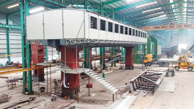 Cầu bộ hành có máy lạnh được Tập đoàn Quang Trung chế tạo theo Module. Ảnh: M.Ð