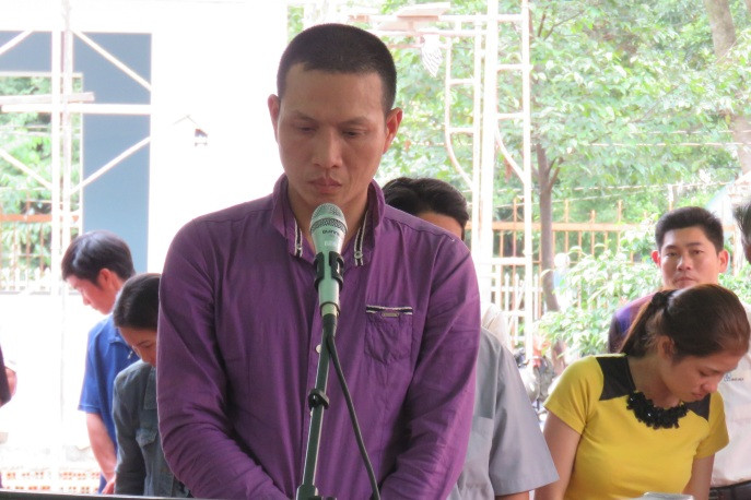 Bị cáo Trung tại phiên tòa