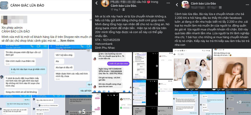 Nhiều bị hại chia sẻ trên các hội nhóm về tình trạng lừa đảo