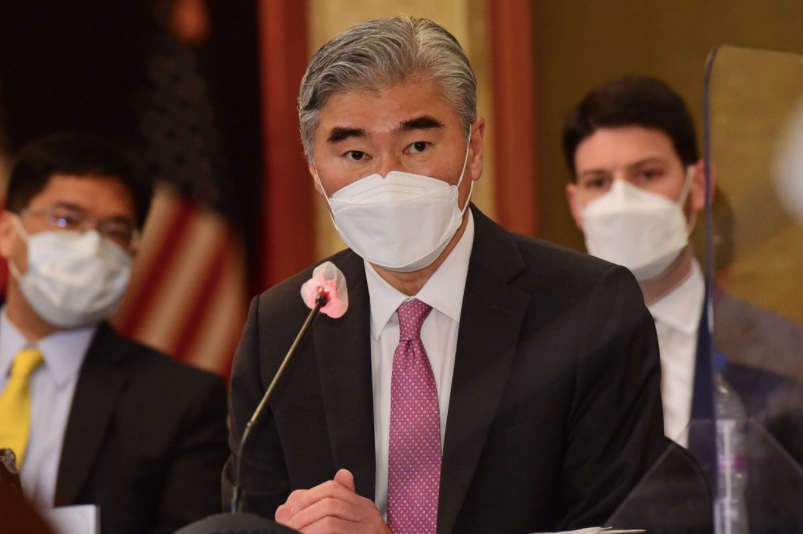 Ðặc phái viên Sung Kim phát biểu từ Seoul ngày 21/6. Ảnh: DPA