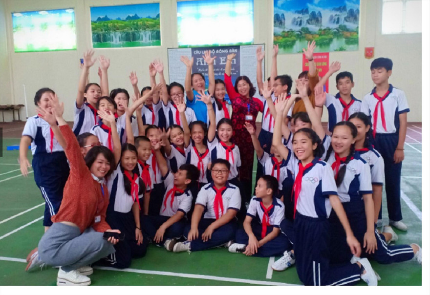 Học sinh Trường THCS Chu Văn An, Thanh Trì, Hà Nội. Ảnh: THCS Chu Văn An