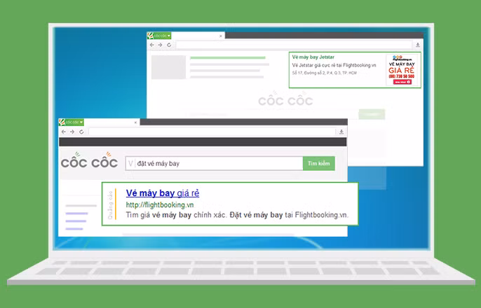Các hình thức quảng cáo trên trình duyệt và công cụ tìm kiếm Cốc Cốc