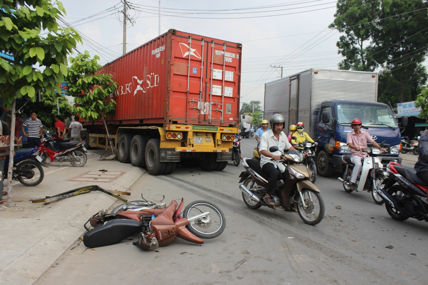 Hiện trường vụ tai nạn.