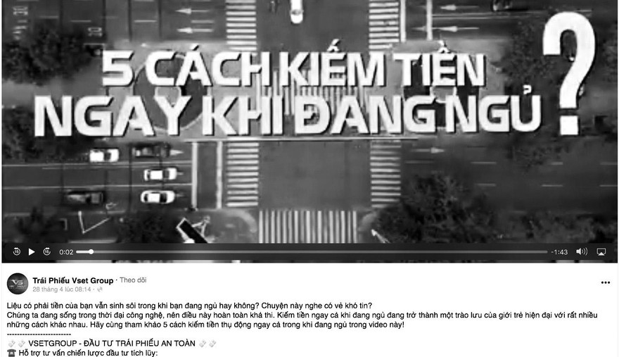 Một quảng cáo đầu tư trái phiếu doanh nghiệp không rủi ro, sinh lời cả khi ngủ