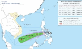 Áp thấp nhiệt đới hình thành, vùng biển Đà Nẵng đến Đắk Lắk có gió giật cấp 7-8