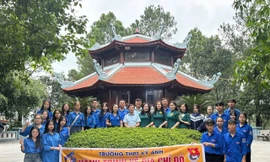 Thầy cô, học sinh trong hoạt động hưởng ứng ngày di sản văn hóa Việt Nam