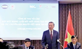 Tổng Bí thư Tô Lâm tại cuộc gặp mặt Mạng lưới ĐMST Việt Nam tại Hàn Quốc Ảnh: Trần Ngọc