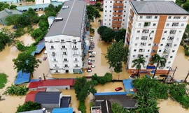 Hai năm qua, Thái Nguyên liên tiếp hứng chịu ngập lụt diện rộng, gây thiệt hại nghiêm trọng Ảnh: Hoàng Mạnh Thắng