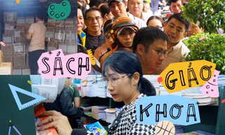 Cảm động cảnh phụ huynh đội nắng xếp hàng tìm sách giáo khoa cho con tại trụ sở NXB Giáo dục VN