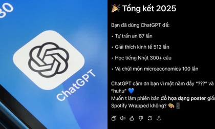 ChatGPT Wrapped 2025 khiến teen "phát sốt", tóm gọn cả năm chỉ bằng 1 câu lệnh