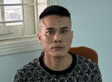 Đối tượng "Thành đen" tại cơ quan công an.