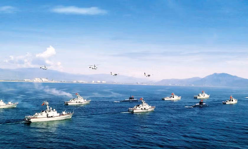 Các biên đội tàu và máy bay tham gia diễu binh
