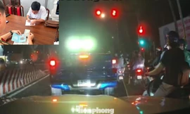 Nháy đèn pha và vượt đèn đỏ, tài xế xe bán tải bị phạt hơn 20 triệu đồng