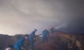 Cháy xưởng gỗ, lực lượng chức năng dập lửa xuyên đêm 