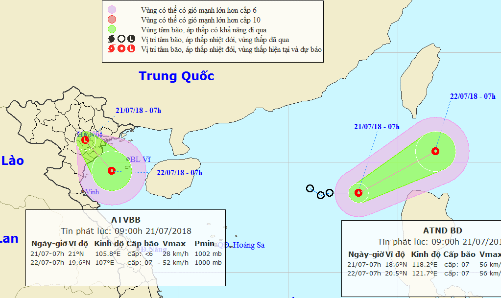 Khả năng xuất hiện áp thấp nhiệt đới kép trên biển Đông