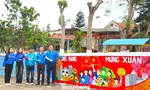 Đoàn viên thanh niên vẽ sắc xuân chào mừng thành công Đại hội XIV của Đảng