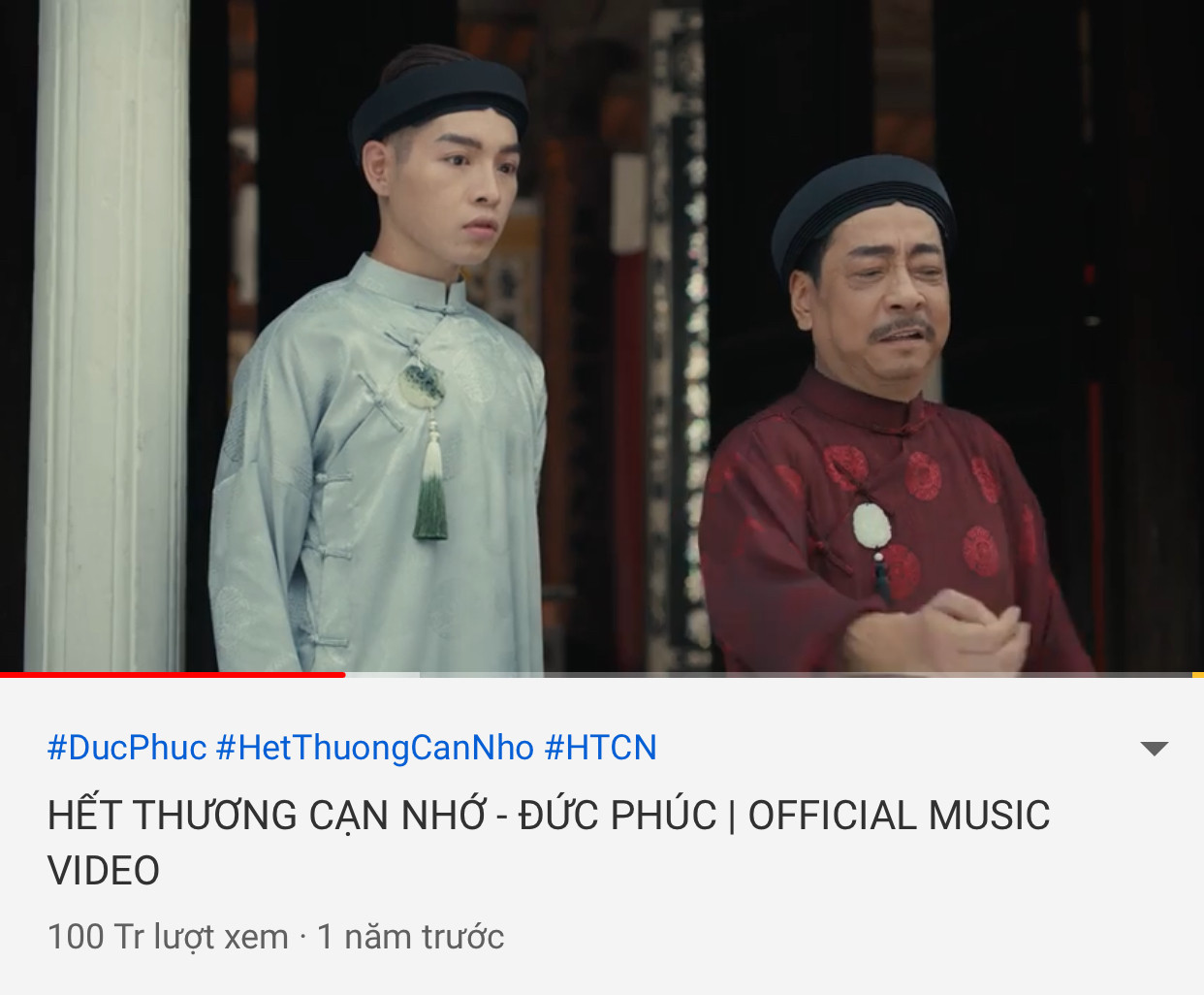 MV "Hết Thương Cạn Nhớ" với sự tham gia của cố NSND Hoàng Dũng. "Hết Thương Cạn Nhớ" đạt 100 triệu lượt xem, Đức Phúc gửi lời tri ân đến cố NSND Hoàng Dũng ảnh 1