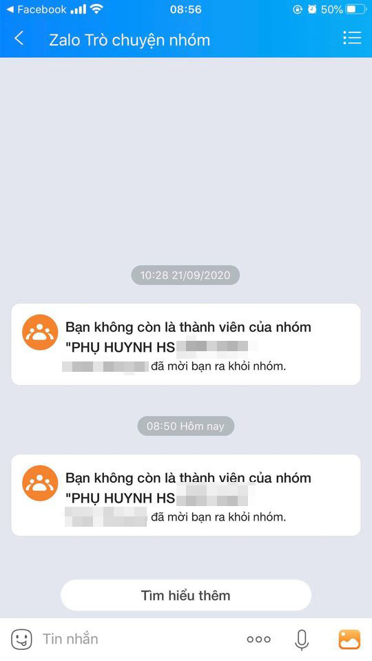 Chị H.T cho biết đã bị buộc rời khỏi nhóm chat sau khi phản ứng không đồng tình khoản thu chi của quỹ lớp Bức xúc vì thu quỹ vô lý, nhưng “hê” lên Facebook có phải điều phụ huynh nên làm? ảnh 2