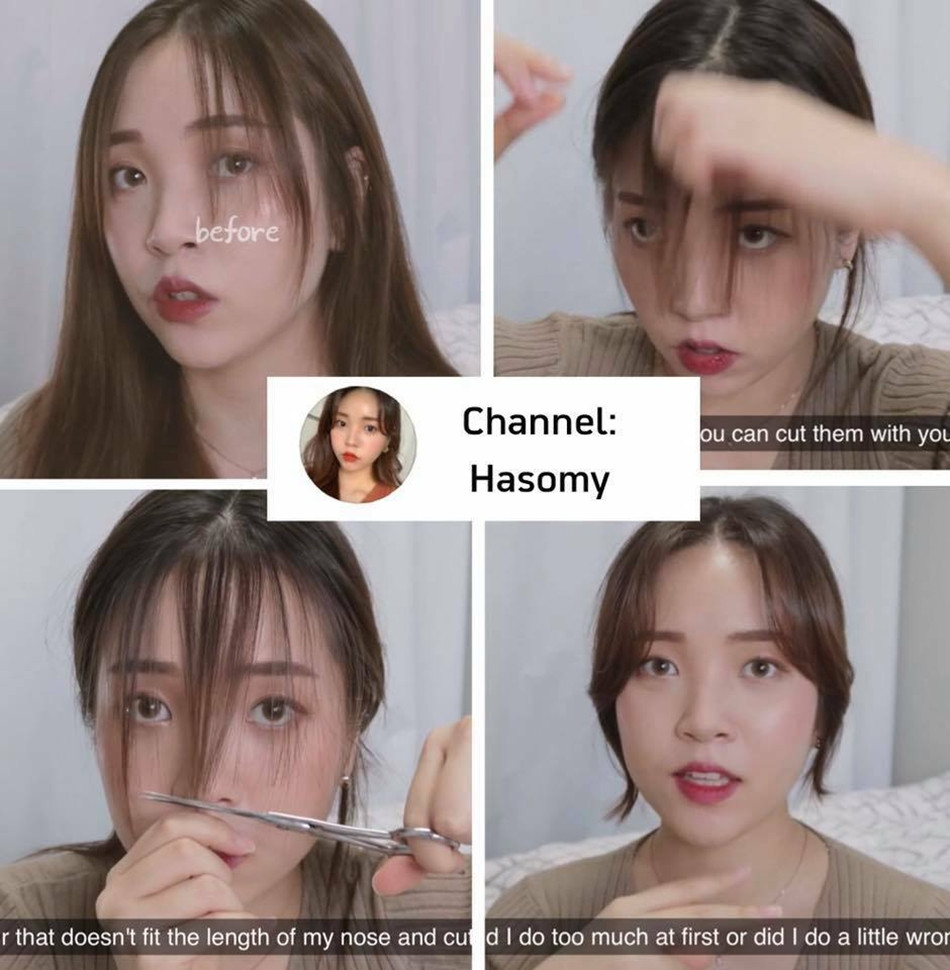 Học vlogger Hàn cách cắt tóc mái tại nhà khi mọi tiệm làm tóc đều đóng cửa ảnh 3
