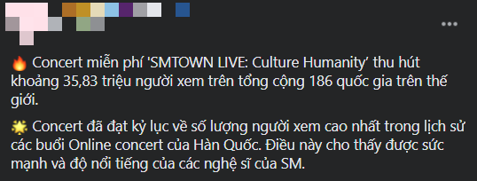 35,83 triệu lượt streams = 35,83 triệu người xem? SM vượt mặt BTS, nắm giữ kỷ lục concert online có nhiều người xem nhất Hàn Quốc? ảnh 5