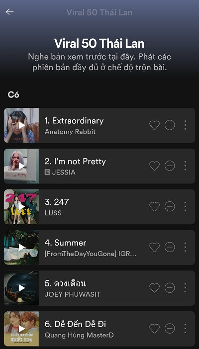 "Dễ Đến Dễ Đi" từng đạt No.6 trên BXH Top Viral Thái Lan của Spotify. (Ảnh chụp màn hình) Hai ngôi sao Thái Lan trổ tài cover, gia nhập team “đu trend” TikTok “Dễ Đến Dễ Đi“ ảnh 4