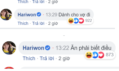 Phần bình luận của Hari Won khiến khán giả cười không nhặt được mồm. (Ảnh chụp màn hình) Trấn Thành đáp trả thách thức của Trúc Nhân nhưng lại bị bà xã lên tiếng "dằn mặt" ảnh 4