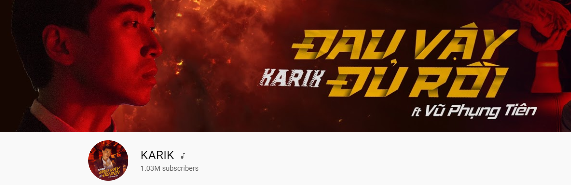 Kênh YouTube chính thức của Karik đạt hơn 1 triệu lượt theo dõi. Góc “Ờ Mây Zing, Gút Chóp“: Karik nhận được nút Vàng từ YouTube sau “Rap Việt“ ảnh 2