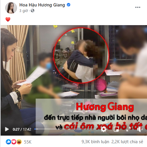Đoạn clip được Hương Giang chia sẻ trên trang cá nhân về cuộc gặp mặt anti-fan. Phản ứng trái chiều của netizen khi Hương Giang đích thân gặp mặt người bôi nhọ danh dự ảnh 1