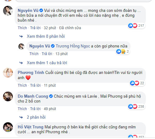 Một số nghệ sĩ gửi lời chúc mừng cho hai bố con được đoàn tụ. Phùng Ngọc Huy chính thức được toàn quyền nuôi dưỡng bé Lavie ảnh 2
