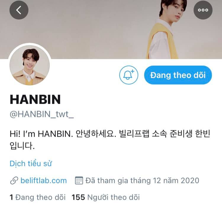 Trang twitter chính thức của Hanbin được lập để tương tác với fan trước ngày debut chính thức Sân khấu pre-debut lên thẳng YouTube chính của Big Hit, Hanbin rộng đường debut xứ Hàn? ảnh 3