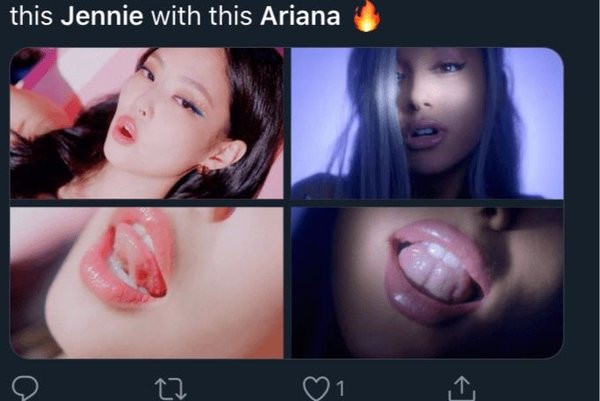 Hình ảnh mà Jennies bị cho là "sao chép Ariana Grande" Có bất công cho Jennie (BLACKPINK) khi bị tố "sao chép Ariana Grande" vì hành động này? ảnh 2
