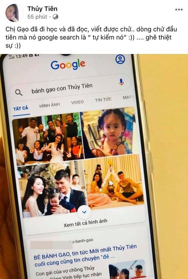 Đây là từ khoá đầu tiên Bánh Gạo tìm kiếm trên Google. Còn ai hoàn cảnh hơn Thủy Tiên: Con gái Bánh Gạo "follow" cả thiên hạ trừ mẹ ảnh 2