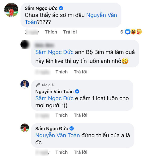 Cuộc trò chuyện với đồng đội đã hé lộ món quà đặc biệt mà Văn Toàn chuẩn bị cho ngày vui của Công Phượng - Viên Minh. Ảnh: FBNV Lễ cưới Công Phượng ở Phú Quốc: Sân khấu dựng trong đêm, Văn Toàn hé lộ quà mừng “khủng“ ảnh 3