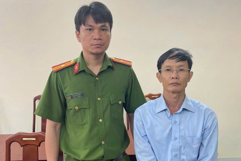 Ông Cao Thanh Viên tại cơ quan công an. Ảnh: C.A.