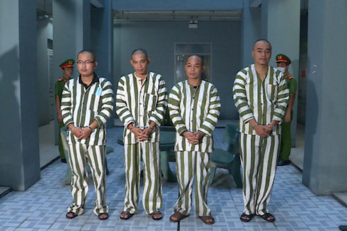 Từ trái qua, Hải, Phong, Lực và Hòa. Ảnh: Công an cung cấp.