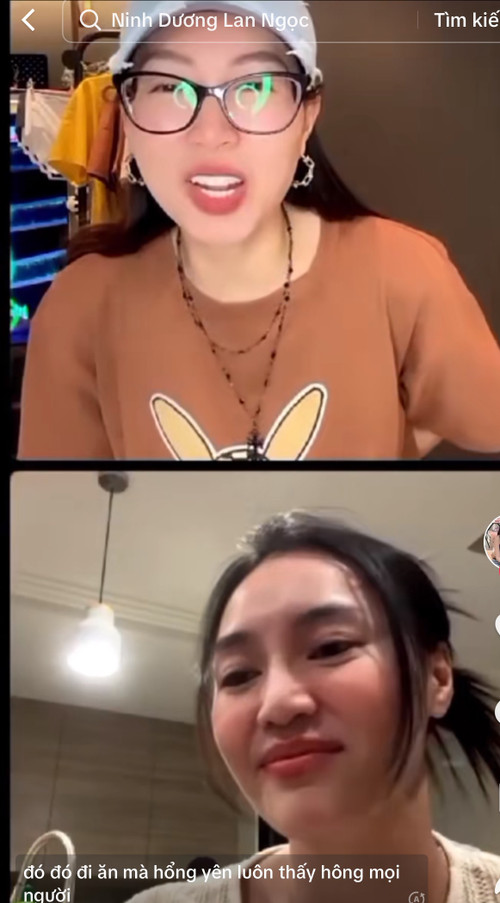 Ninh Dương Lan Ngọc trong livestream của chị gái tối 10/5.