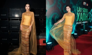 Thảm đỏ Làn Sóng Xanh 2025: Võ Hạ Trâm diện thiết kế lấy cảm hứng từ văn hóa Ê-đê