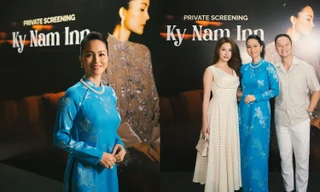 Diễm My 9X và chồng xuất hiện giản dị tại buổi chiếu phim "Quán Kỳ Nam"