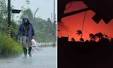 Bầu trời đỏ rực ở nơi bão Bualoi vừa đi qua, nhiều người lo ngại “điềm xấu”