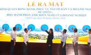 Vĩnh Long ra mắt mô hình “Chính quyền đồng hành, phục vụ người dân và doanh nghiệp”. Ảnh: Ngọc Hân