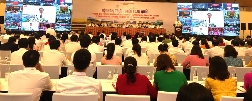 Hội nghị sơ kết 5 năm Chỉ thị 40 về tăng cường sự lãnh đạo của Đảng với tín dụng chính sách xã hội. 